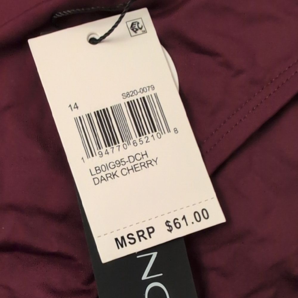 NWT La Blanca Island Goddess Banded Hipster Swim Bikini Bottom Dark Cherry - 14 - Picture 6 of 9